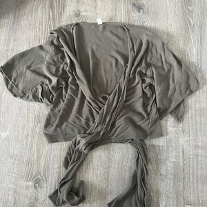 Elegant khaki Wrap Top
